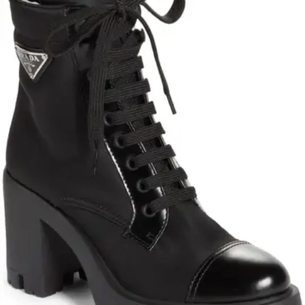 Prada Re-Nylon and Leather Combat Boot - Picture 1 of 7